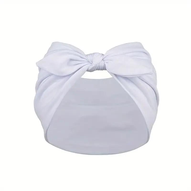 Fashion Solid Color Hair Tie, Soft Elastic Loose Headband, Comfortable Multi-Scene Use, Elegant Bow Design, Perfect for Daily & Vacation Style, Headband Head Wrap