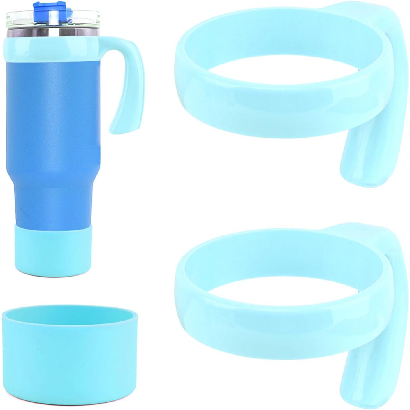 20 oz Tumbler Handle, Anti Slip Travel Mug Grip Cup Holder, Cup Handles for Vacuum Insulated Tumblers,  Cup Holder Friendly, Improved Grip, Tumbler Mugs Attachment(Light Blue)