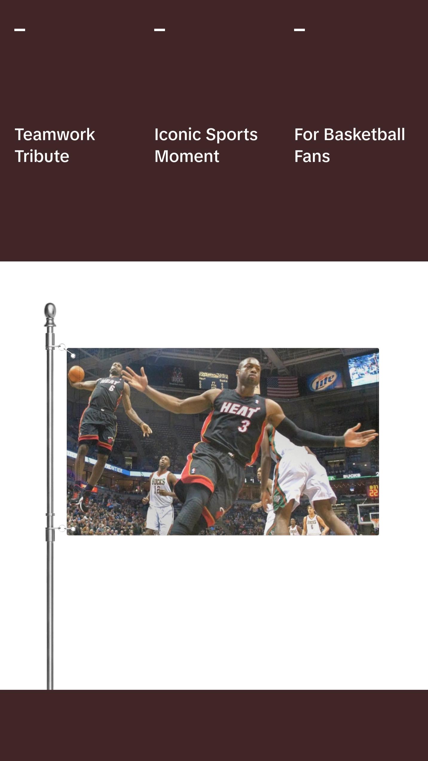 Tapestry LeBron James & Dwyane Wade 2010 Iconic Moment Wall Flag - Celebrate Sports History with Teamwork Excellence and Collaboration Tribute Decor Tapestry Bedroom Dorm Wall