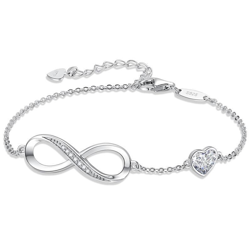 AELNEN S925 Sterling Silver Bracelet for Women - Birthday Gifts with Crystal Accents, Butterfly & Star Charm Jewelry for Sister/Mom/Daughter