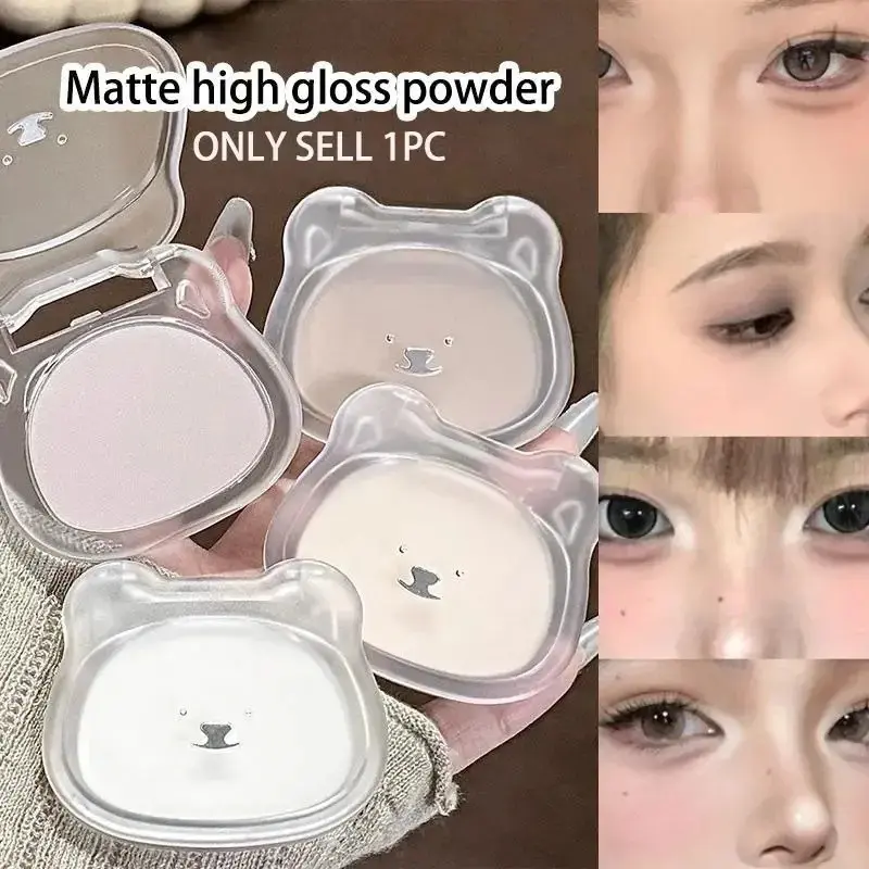 Kakashow Matte Highlighter Powder, Face Highlighter, Multi-Use High Coverage, Long-Lasting, Suitable for Daily Commute and Special Occasions