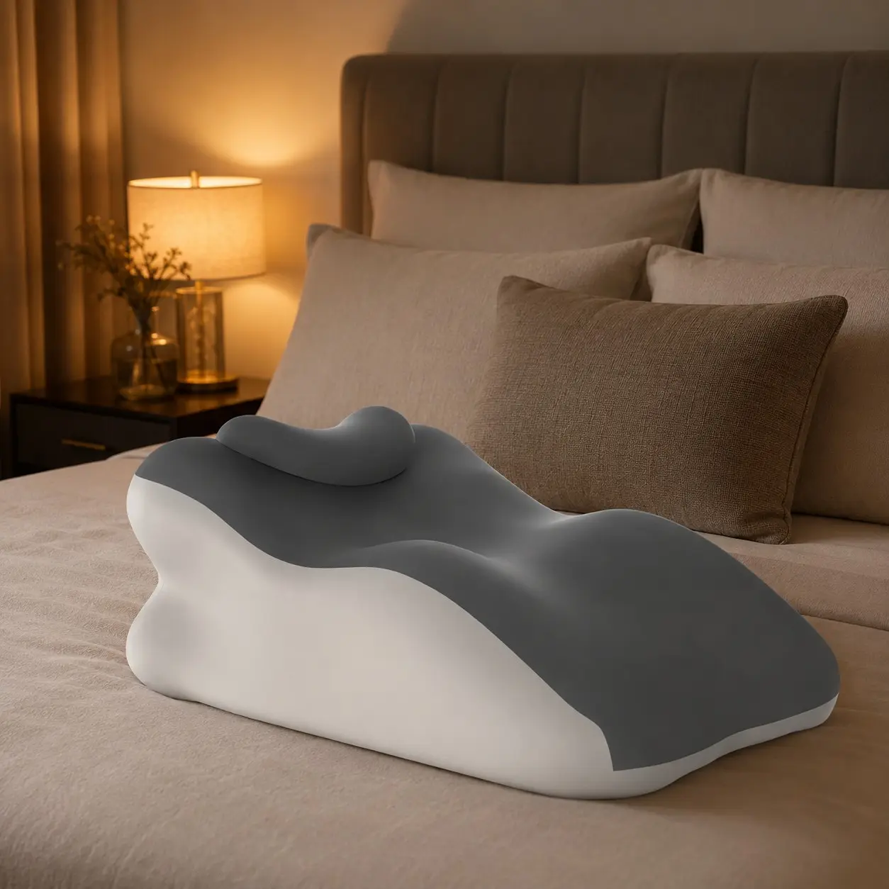 Arc-Shaped Hollow Back Cushion, Hand Placement Area, Ideal for Long Hours at Desk, Flexible Material, Comfortable Office Pad Xaxz-13
