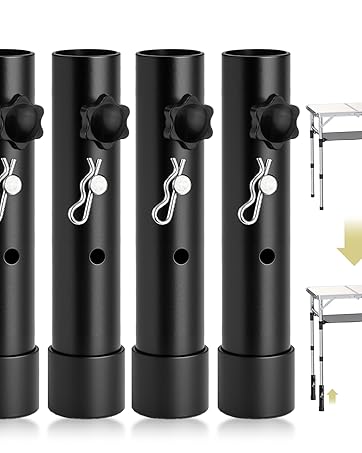 Anbte 2ft Folding Camping Table with Storage Net, 3 Adjustable Heights Small Folding Table Lightweight & Portable with Carry Handle, for Camping, Fishing, Picnic, Beach, Outdoor, 22.8" x 15.7", Black