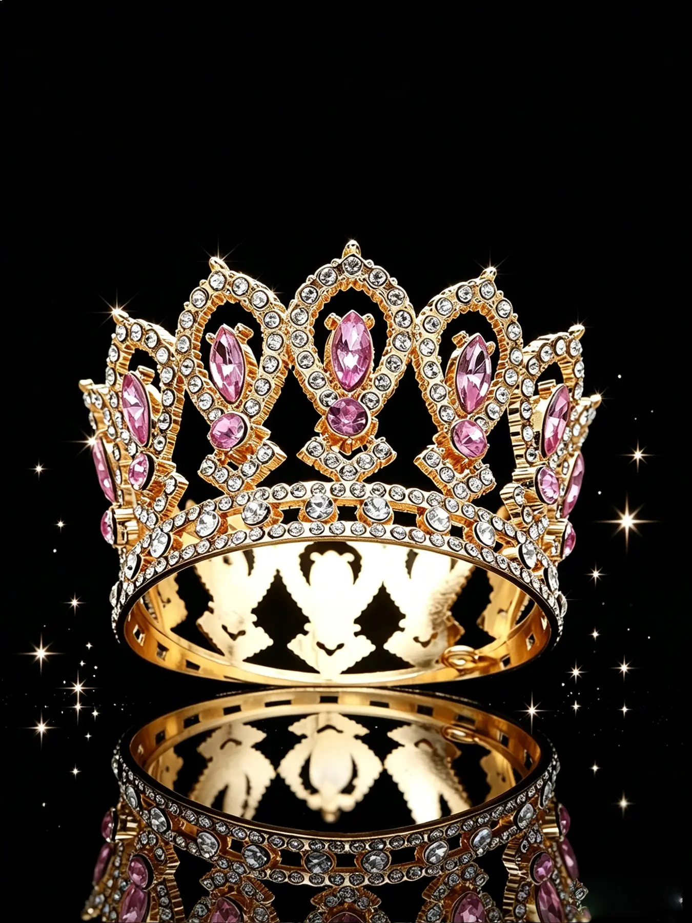 Baroque Vintage Full Round Rhinestone Crown, Hair Crowns, Mini Cake Tiara, Wedding Headpiece, Stage Performance, Birthday Party, Cosplay, Formal Dinner, Wedding Hair Accessories, Quinceanera Crown
