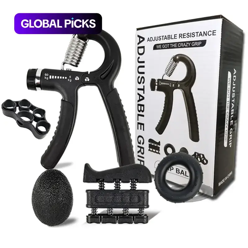 Hand Grip Strengthener Kit, Grip Exerciser, Grip Trainer, Hand Gripper for Hand Strength Training, Workout Equipment for Home or School #GLOBAL PICKS