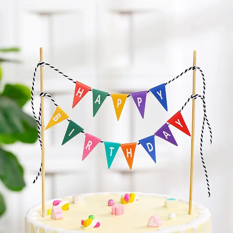 Colorful Birthday Cake Decorations Set, Perfect for Celebrations, Adds Festive Touch to Any Party, Easy to Use and Versatile Design