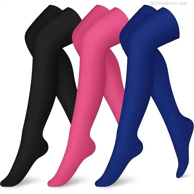 Compression Socks – Running, Cycling & Outdoor Training Essentials men Compression Socks Striped Thigh stockingCC41PeakPulse Gear