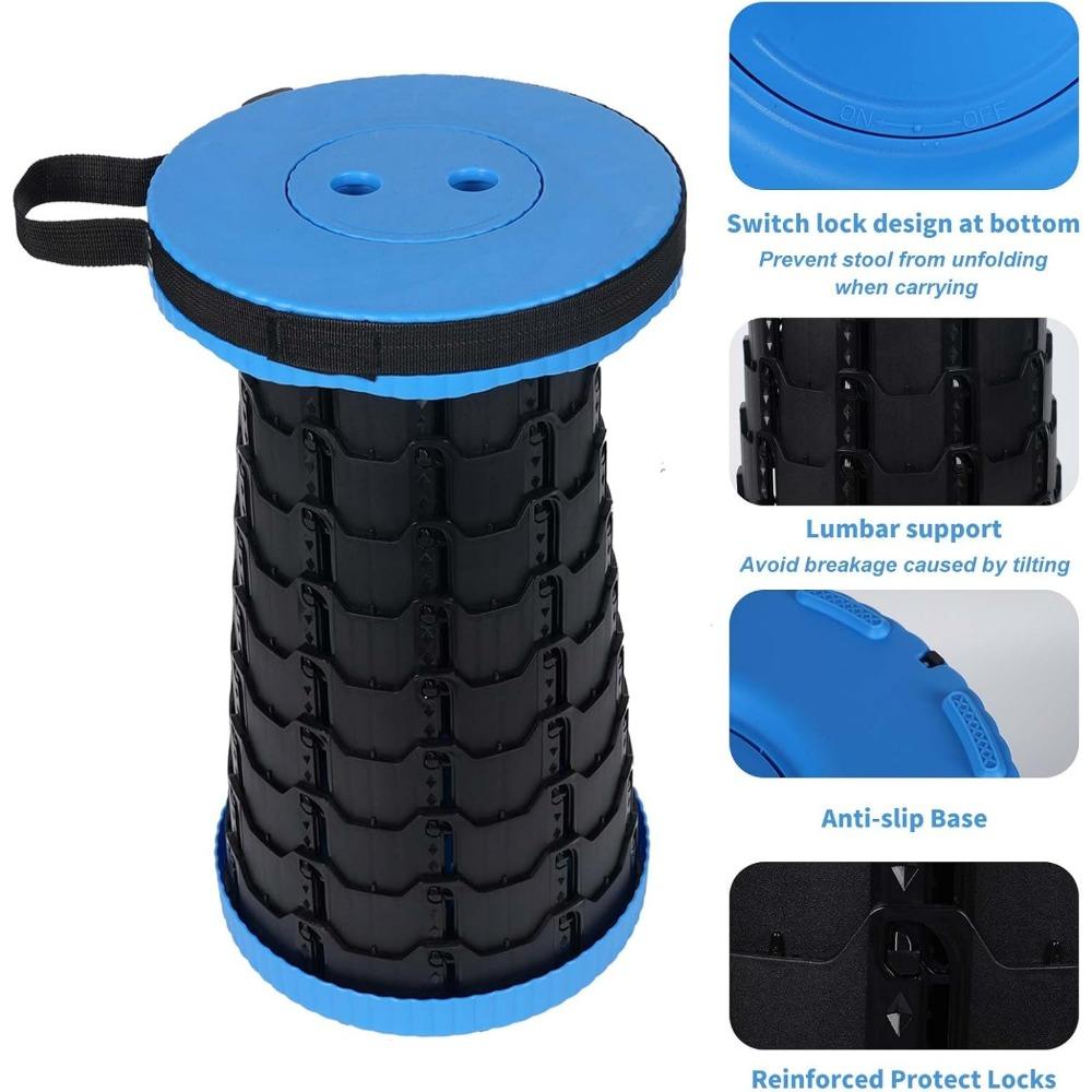 Upgraded Collapsible Stool, Folding Chair with Switch Lock-Portable Camping Stool with Load Capacity 400lbs, Retractable Collapsible Stool For Camping,Fishing,Hiking Upgraded Collapsible Stool, Folding Chair with Switch Lock-Portable Camping Stool with Load Capacity 400lbs, Retractable Collapsible Stool For Camping,Fishing,Hiking