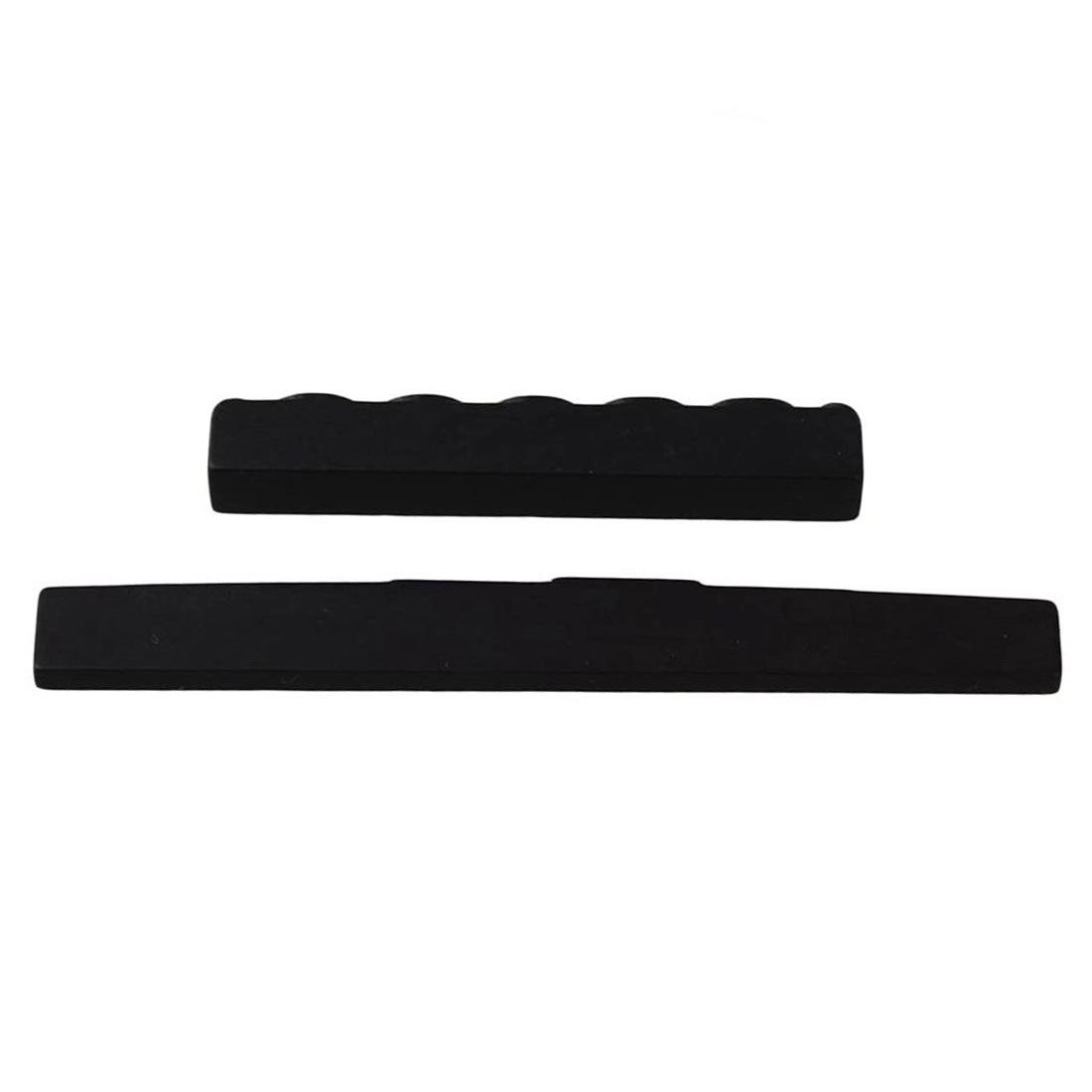 Classical guitar ebony top nut (52x6x9mm) + bottom nut (80x3x9/8mm)