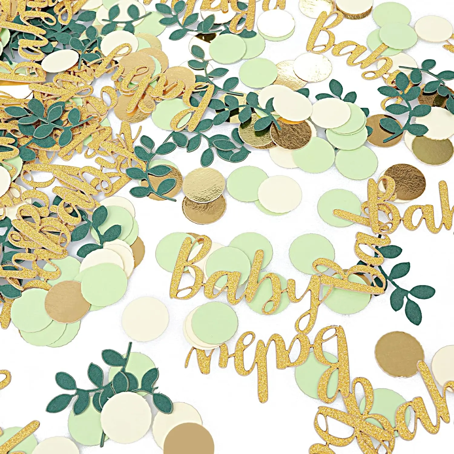 350 count Confetti Tissue Sprinkle, Champagne   Sage Green  Shower Decorations, Ice Cream Theme Donut Party Confetti for Birthday Wedding  Table Scatter Balloon Filler