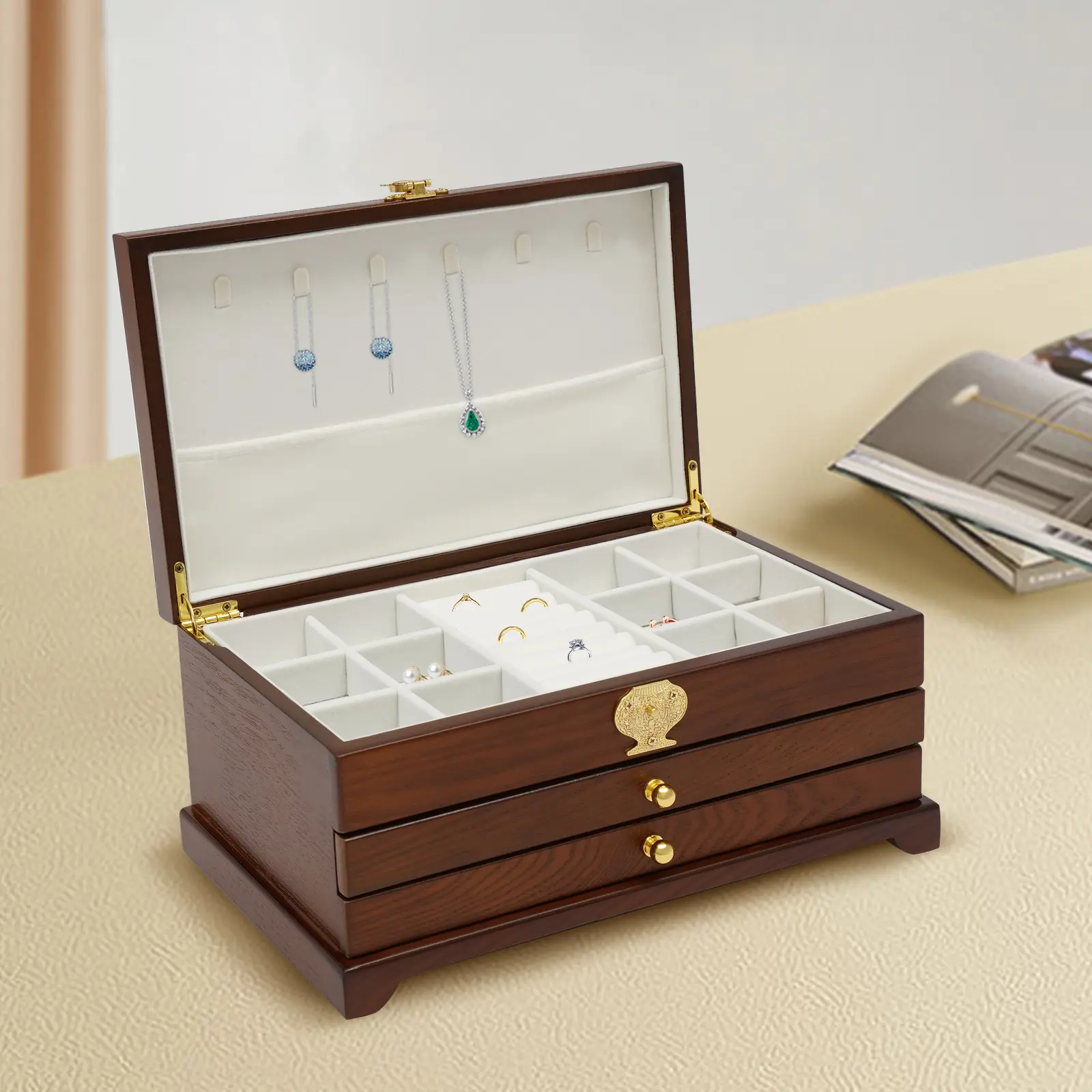 3 Tier Jewelry Storage Case for Watch Bracelet Hairpin Earring Necklace Display Use
