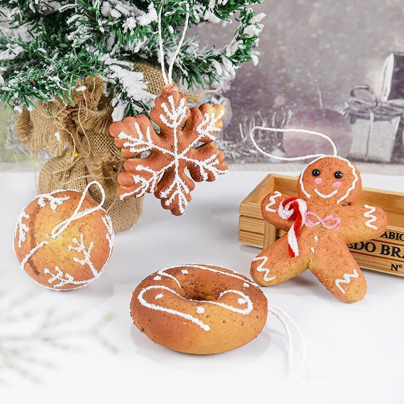 1/6Pcs Christmas Tree Hanging Ornaments Foam Ball Snowflake Gingerbread Man Pendant Christmas Decorations For Home New Year 2025