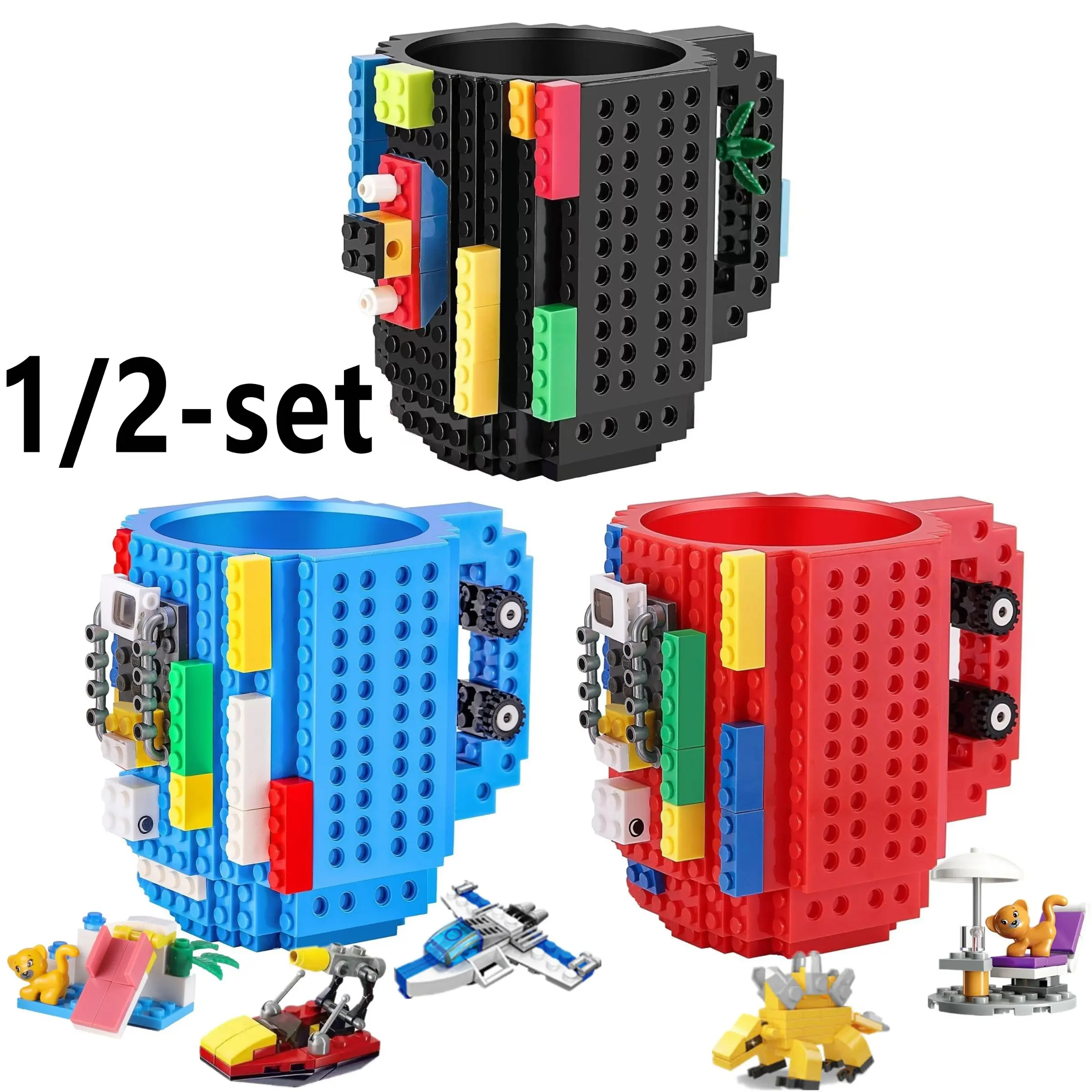1-Set DIY Coffee Cup Building Blocks, Fun Creative Mug, Durable Abs Material, Random Style Bricks, Perfect Christmas Birthday Gift