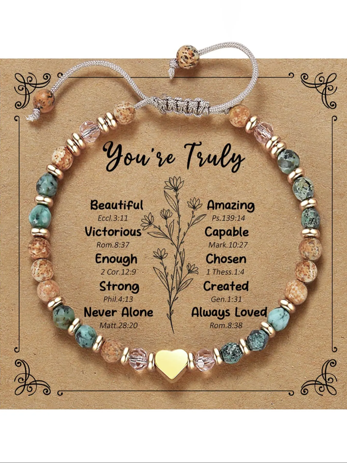 Natural Stone Bracelet with Heart Pendant, Crystal Gold Bead Spacer, Love Charm Jewelry, Handmade Gemstone Accessory