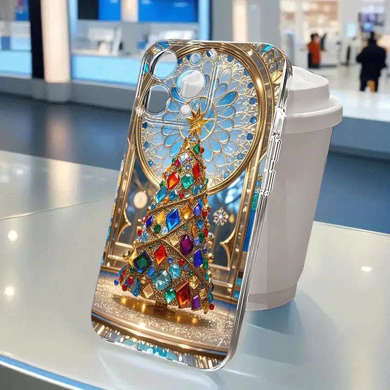 Christmas Theme: Santa Claus and Christmas Tree Designs for iPhone Cases—New Models: 12 Pro, 13 Pro, 14 Pro, 15 Pro, 16 Pro, 17 Pro, 17 Pro Max, 16 Pro Max, 15 Pro Max, 14 Pro Max, 13 Pro Max, 17 Air—Cartoon-Style Transparent Shock-Resistant Cases