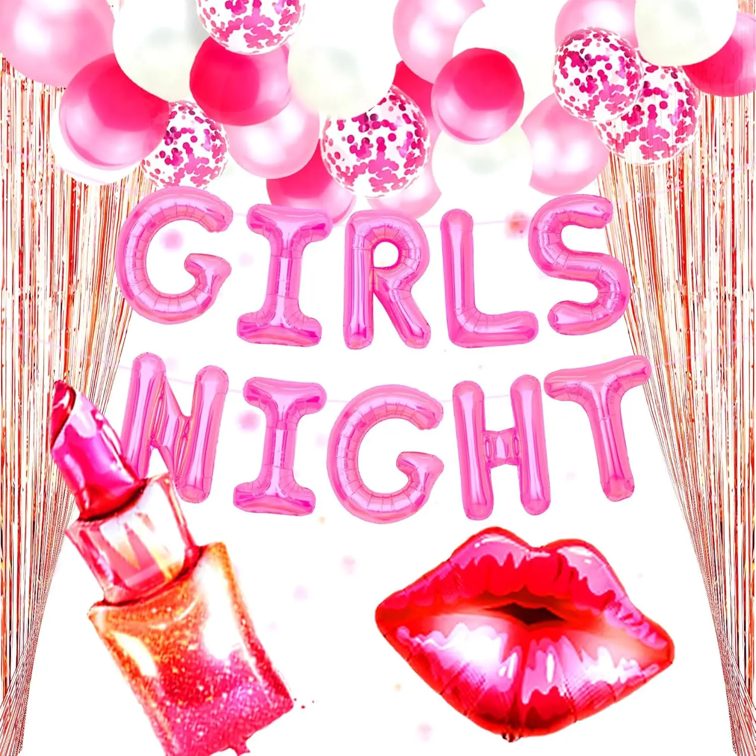 45PCS Girls Night Party Decoration Girls Just Wanna Fun Banner Girl Party Decoration Pajama party Decorations Sleepover party Girl Night Out Decorations