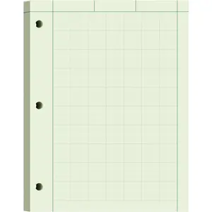 Engineering Paper 8.5 x 11, 100 Sheets Top Glue Binding Engineering Notebook, 5x5 Quad Ruled Graph Paper, 3-Hole Punched Engineering Computation Pad 8.5 x 11, Green Tint Engineering Paper Notebook
