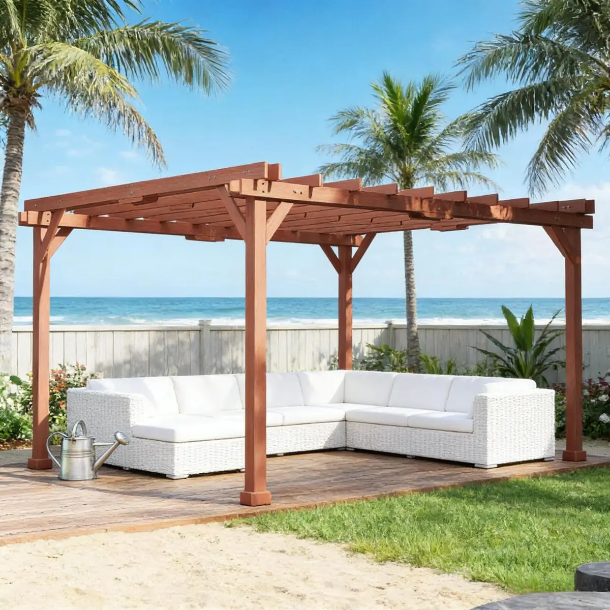 AobtkelGarden Wooden Pergola,Outdoor Pergola On-Site