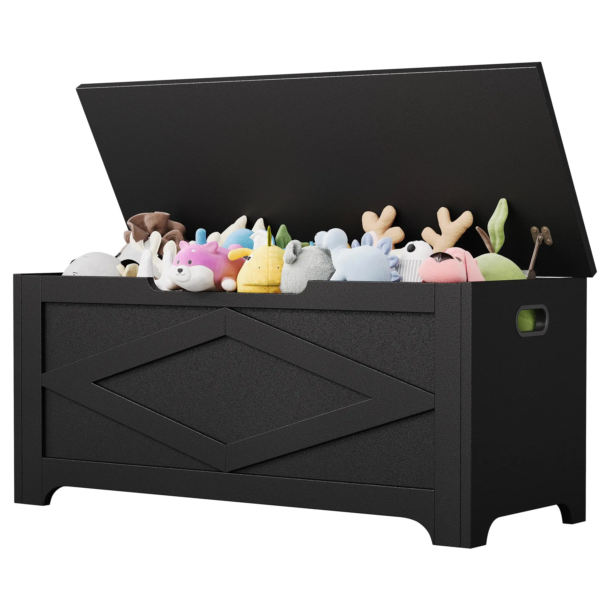 39.4" Storage Chest, Wooden Storage Bench With 2 Safety Hinges, Easy Assembly, Retro Style Large Toy Chest for Entryway, Living Room, Bedroom