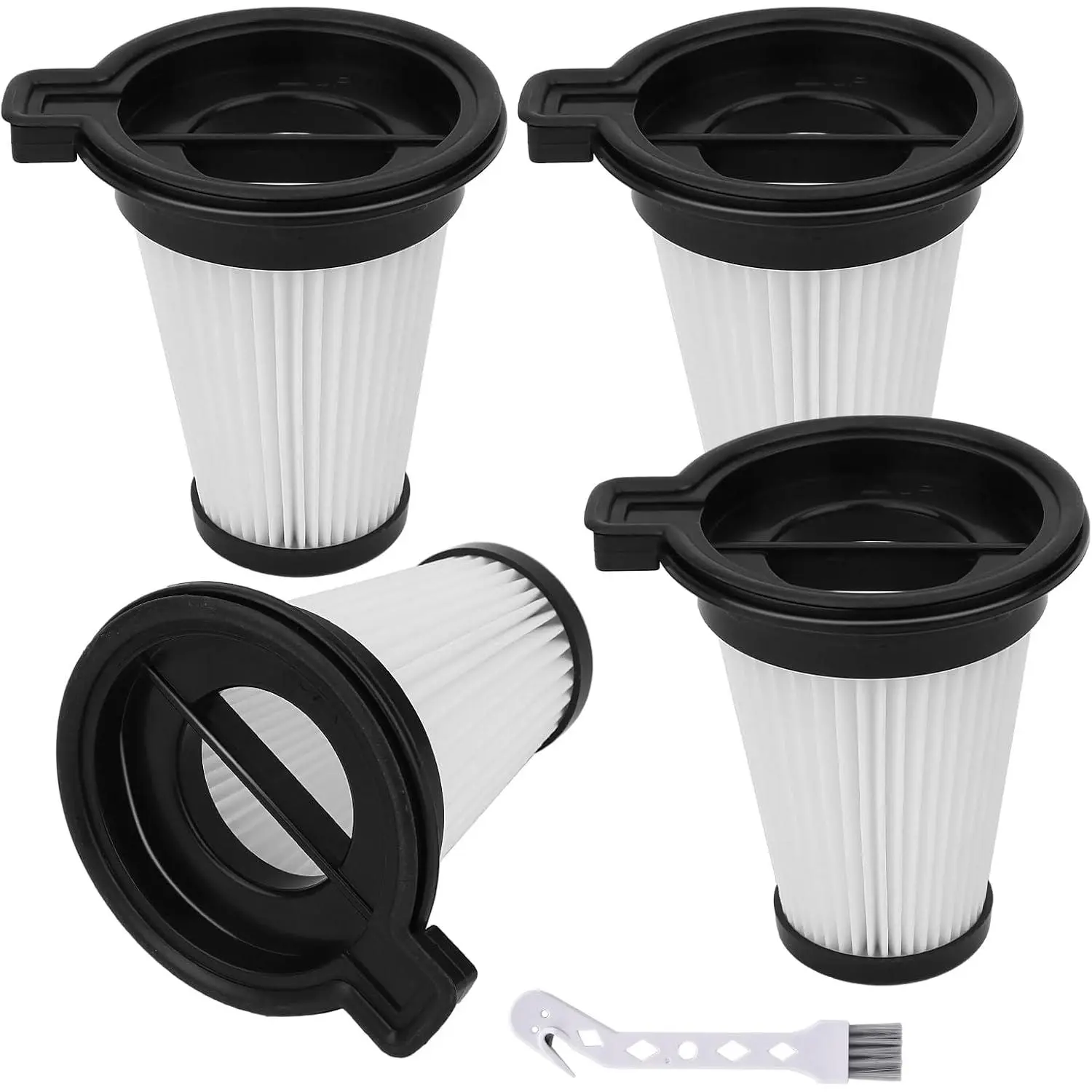 4 Pack HEPA  Filter Compatible with  Cordless Vacuum Cleaner | Replace Part #WCVRHF for  Handheld Cordless Vacuum, Washable and Removable Filters  for