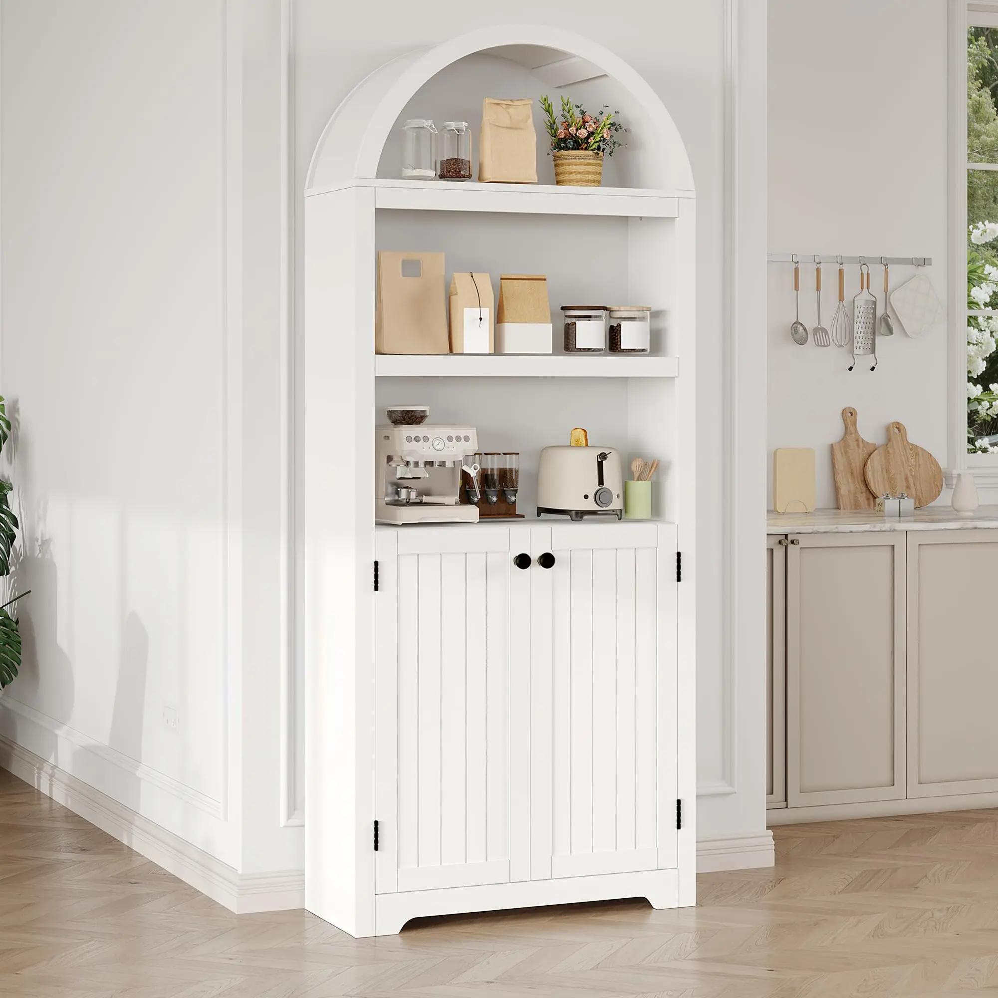 White and black handles