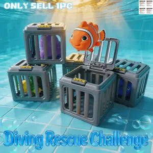 Kids Pool Diving Toys, Water Swimming Dive Pool Game, Toddler Bath Toy Play Set W/ Fish Box Floating Animals, Fun Outdoor Beach Lake Swim Summer Party Gift 3 4 5 6 7 8 10 12 Year Old Boy Girl pool floats  outdoor games