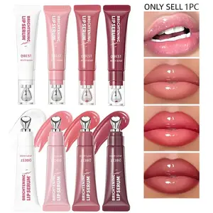 Tinted Lip Milk Serum & Plumping Lip Gloss, Brightening Hydrating Lip Tint with Vitamin E, Moisturizing Massage Applicator for Quick Even Application, Glossy Lip Care