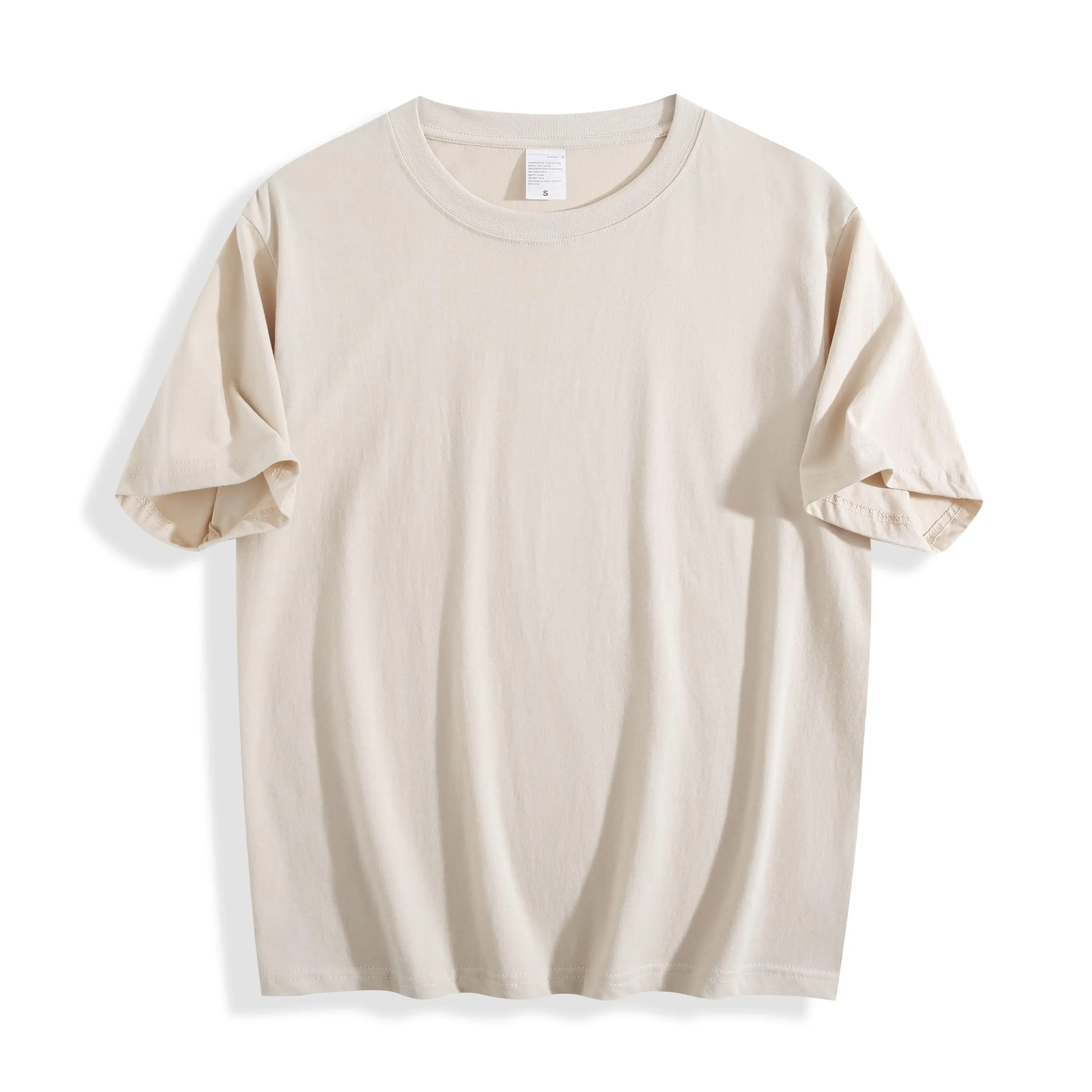 Imily Bela Women's 100% Cotton Basic Short Sleeve Crew Neck T Shirt, Standard Shoulder, Solid Color Fabric, Comfortable Casual Top