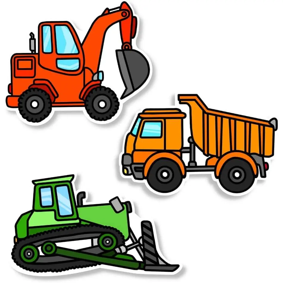 Dry Erase Eraser for Whiteboard - 3 Pack Cute Design Construction  Set - Excavator, Dump  and Bulldozer - For  and Classroom Board Accessories