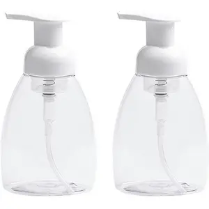 18ACTIVEKIT2-Pack Foaming Soap Dispenser Pump Bottles,Foam Hand Soap Dispenser with Refillable Plastic Container for Shampoo for Bathroom & Kitchen-Clear,8 oz(250ml)