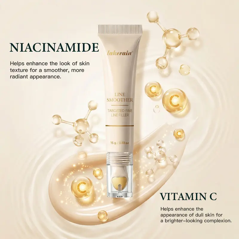Party Photo Touch-Up Fine Line Filler Primer lakerain, Cooling Metal Applicator Precise Spot Use, Velvet Lightweight Blur Pores & Dry Lines, Niacinamide Nourish Smooth Local Wrinkle Concealer Base, Face Primer for Makeup