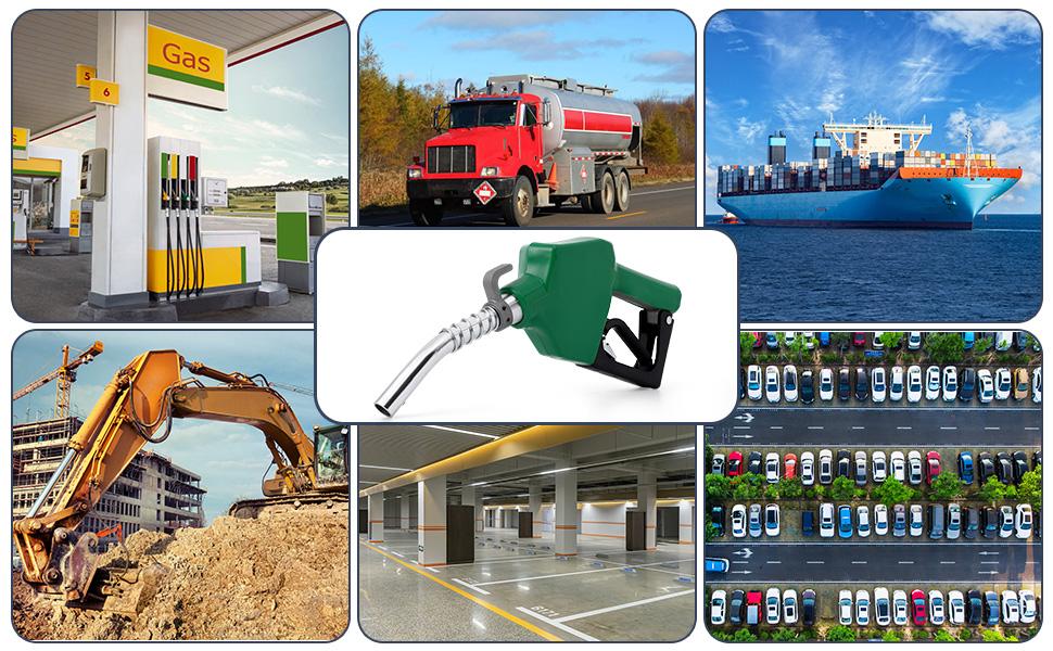 GARVEE Automatic Fuel Nozzle with 1" NPT Inlet, 360° Swivel, 15/16" Spout, 11 GPM Max Flow Rate, and Auto Shut Off - Durable Aluminum & PVC Construction for Efficient Fuel Dispensing