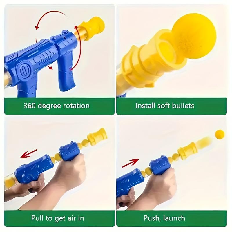 Hungry Duck Feeding Game Set (includes 12 sponge balls and air gun) -- Indoor and outdoor shooting toy, enhances parent-child interaction, party game, develops hand-eye coordination and motor skills, suitable for outdoor play (ideal gift)