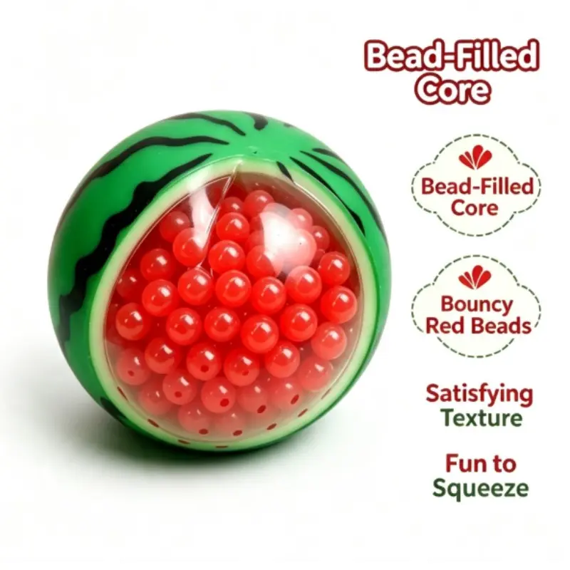 1pc Popcorn Watermelon Stress Ball, Cross-Border Bestseller, Realistic Fruit Design, Creative Pressure Relief Toy (not Edible)