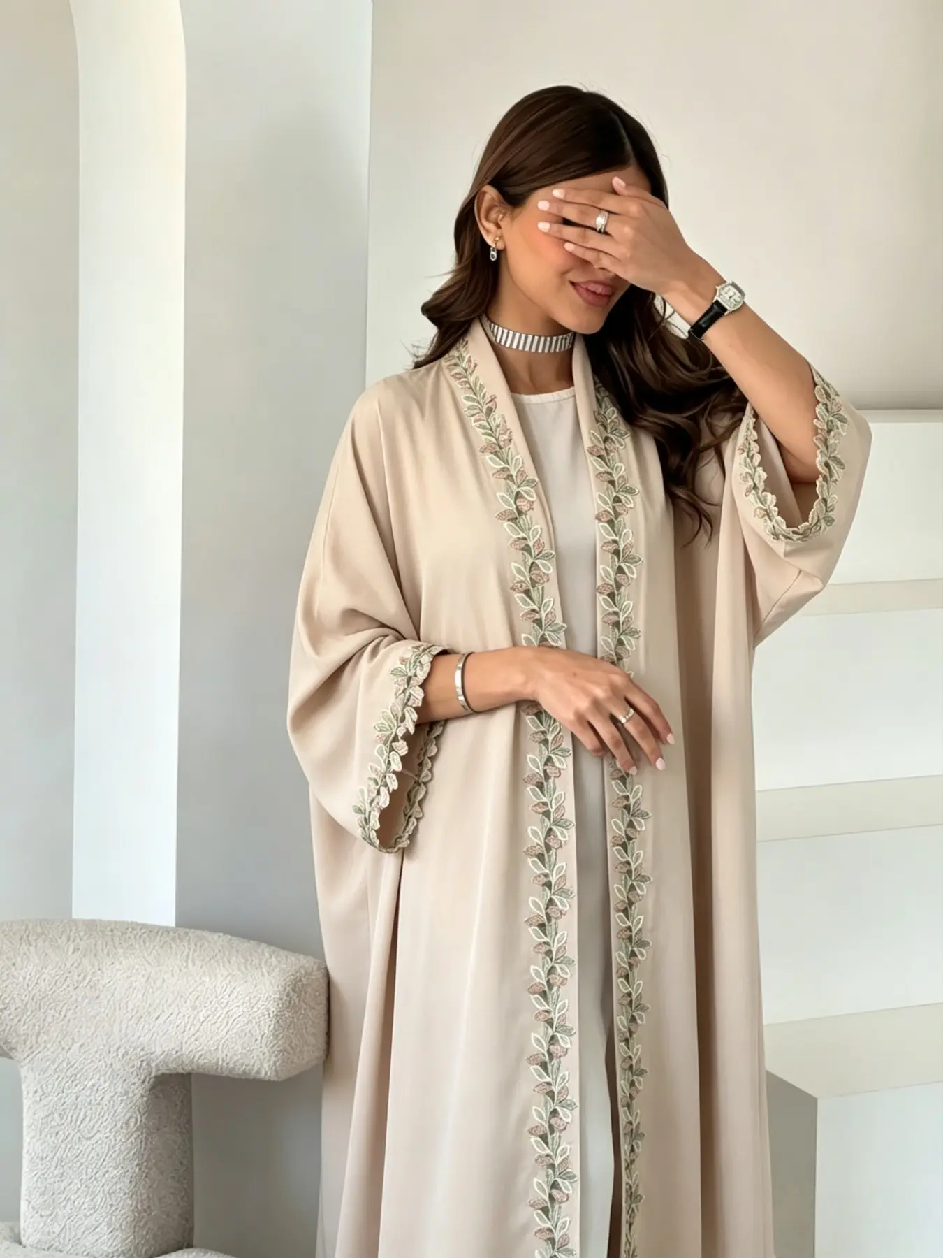 Open Abaya with Lace Design, Breathable and Skin-Friendly, Fashionable and Versatile, Suitable for Muslim Women All Year Round, Loose Open Abaya, Elegant Islamic Clothing, Islamic Abaya Dress, Islamic Modesty Clothes, Loose Abayas