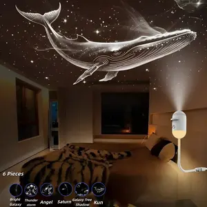 Multifunctional Portable Starry Night Light Projector, Starry Night Effect, Slide Film, Adjustable Brightness, 360° Rotation, USB Powered, Car & Bedroom Decor
