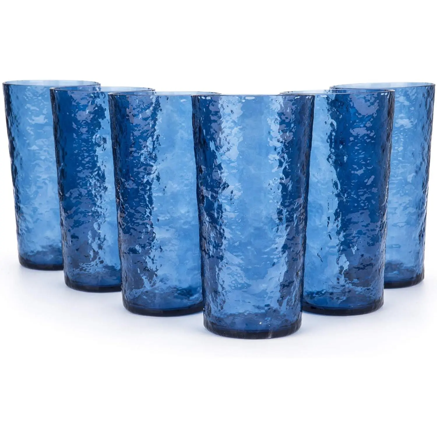 6-Piece Classic Stylish 18-oz Acrylic Highball Glasses - Plastic Tumblers for Indoor Beverage Use, Outdoor Activities