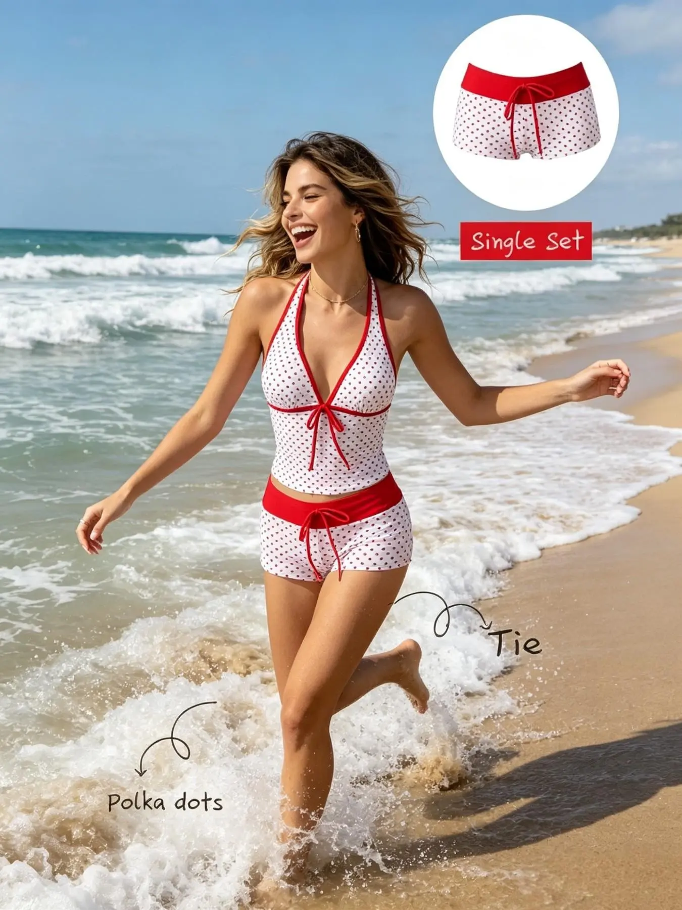 2026 New Summer Women's Two-Piece Plaid Swimsuit Bikini Set, Retro Sportswear, Perfect for Pool Parties and Luxury Beach Vacations