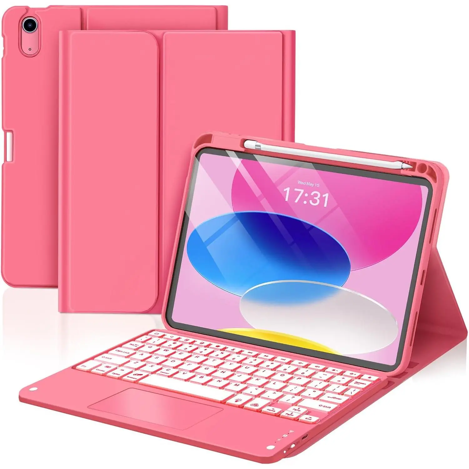 Keyboard Case for iPad A16 11th/10th Gen, Folio Cover, Blue