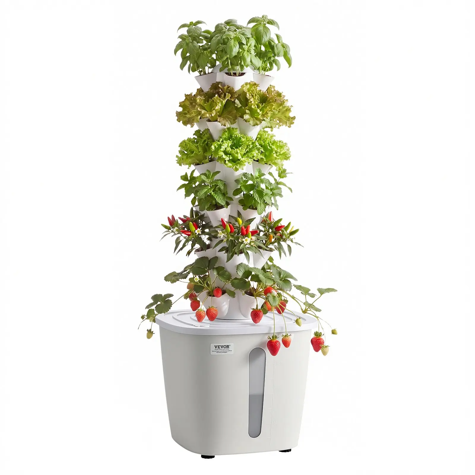 VEVOR Hydroponic Tower, 30 Pods 6 Tiers Hydroponics Growing System Kit with App Control, Vertical Home Garden with 20L Water Tank Pump, Planter Germination Kit for Indoor Herbs, Fruits, Vegetables