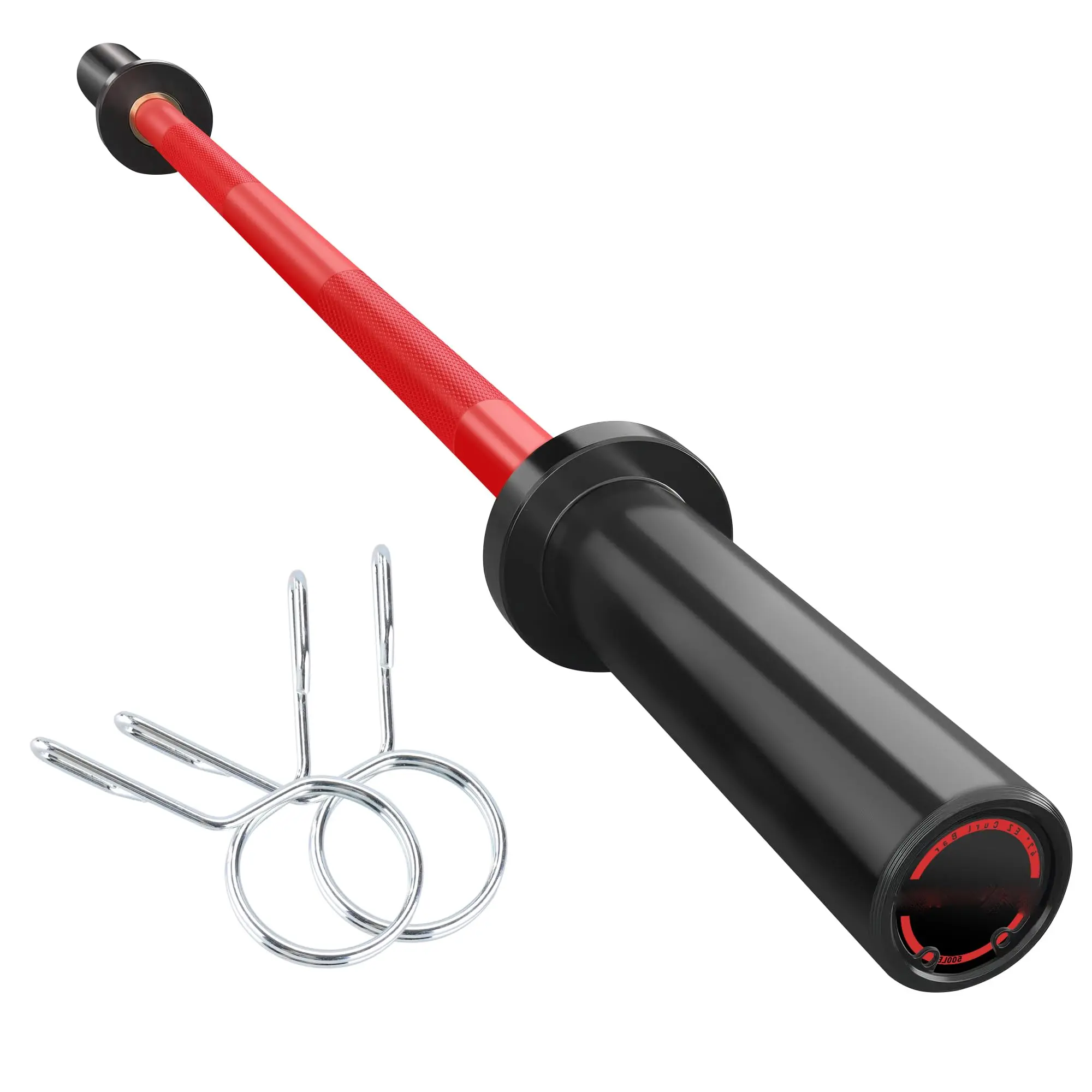 4 ft Olympic Lifting Barbell - 45 LB High-Capacity Durable Muscle Building Weight Tool, Compatible Fit with 2” Standard Weights, Ideal for Weightlifting, At Home Gym Use, Barbell Weights