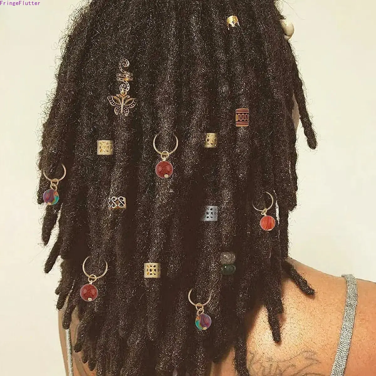 187Pcs Dreadlock Hair Accessories Kit, Including Gold/Silver Hair Cuffs, Spiral Coils, Crystal & Wooden Beads, Charms (Star, Butterfly, Leaf, Snowflake) & Topsy Tail Tools, Complete Decorative Set for Braids, Dreadlocks & Ponytails