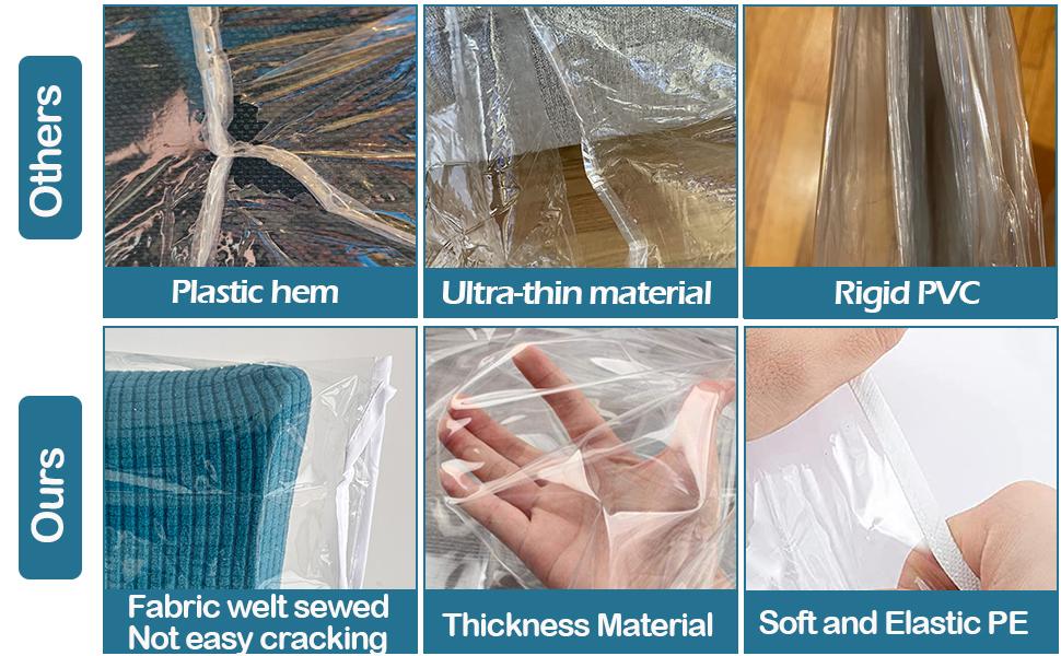 6 Pack Chair Covers, Clear Dining Room Chairs Cover Set, Transparent Waterproof Seat Protector from Cat Scratch, Dust, Spill, Pet Hair and Easy