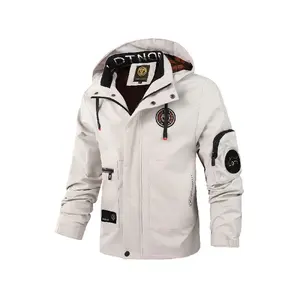 Men's Heavy-Duty Full-Zip Hooded Jacket with Stand Collar and Full-Length Front Zipper, Large Capacity Pockets, Machine Washable Coat, Suitable for Spring and Autumn Outdoor, Casual and Formal Wear - Black Windproof Winter Jacket (Available in Plus S