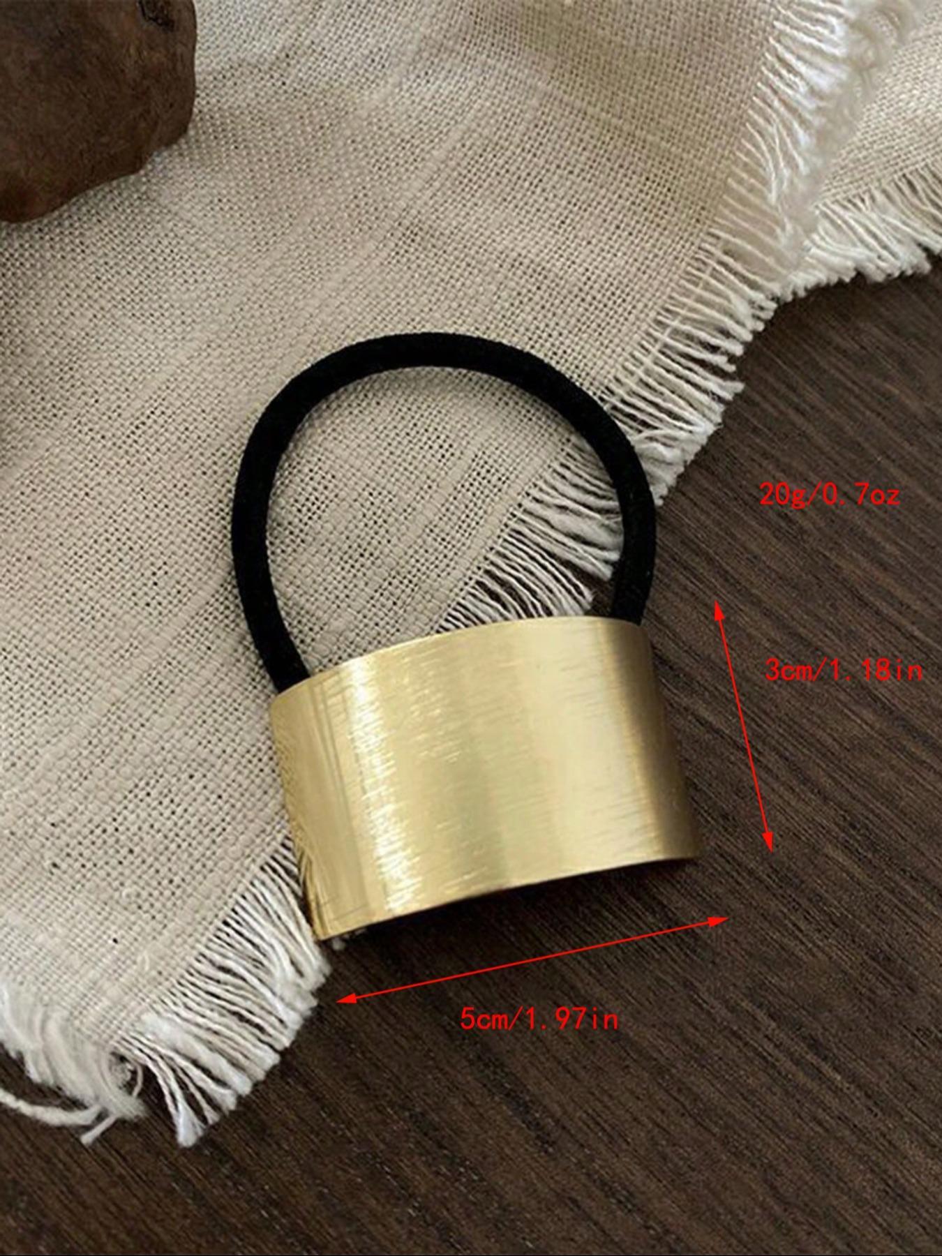 Geometric Design Hair Tie Scrunchie, Casual High Stretch Hair Accessories for Women & Girls, Minimalist Headwear Ponytail Suitable for Thick Hair