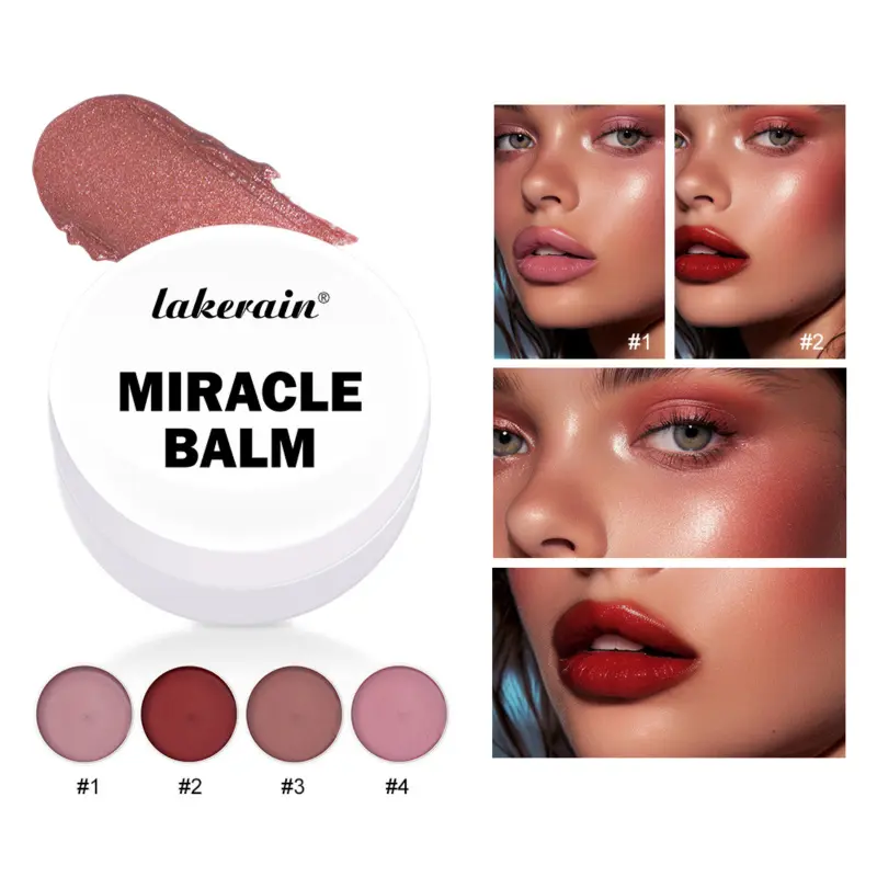 Multi-Use Glow Cream Balm, Shimmery Highlighter Blush Concealer for Face & Lips, Hydrating Buildable All-in-One Makeup