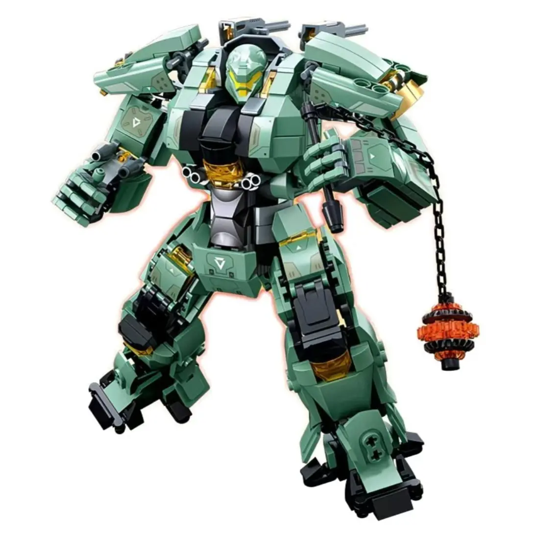 Warrior Robot with Chain Hammer Building Blocks, Unisex Robot Battle Armor Blocks Toy, No Box Included, Model Xinghao M38-B1153