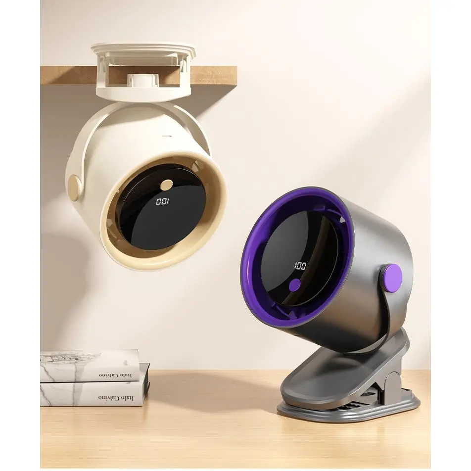 Portable High Speed USB Fan Wall Mountable Circulation Fan Long Battery Life Punch Free Desktop Cooling Fan