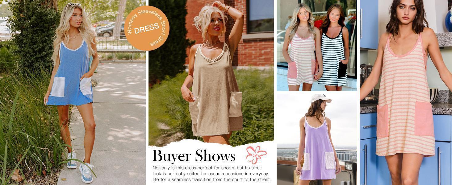 Imily Bela Women's Summer Mini Dress Casual Workout Tennis Dress with Shorts Sleeveless Althletic Dresses SpringStatements