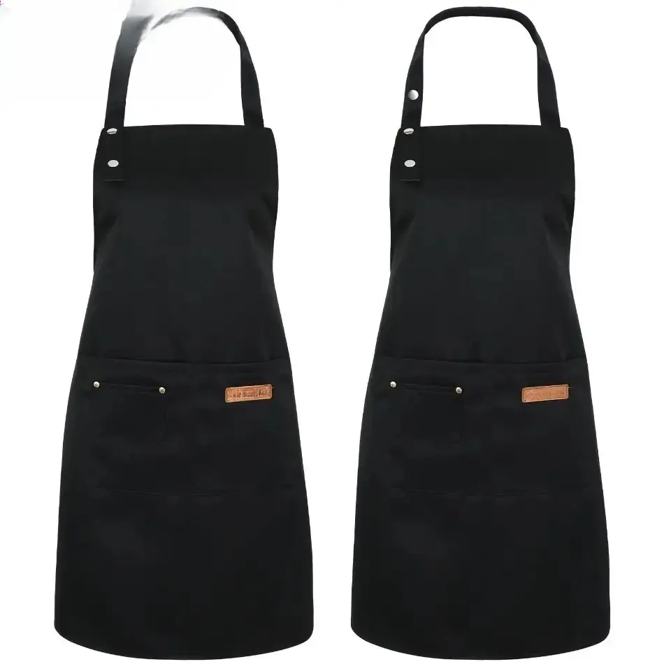 Adjustable Waterproof Bib Chef Apron with Large Pockets, Durable Comfort Kitchen Apron for Men Women, For Cooking Grilling Baking Painting Craft Studio Home Use